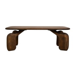 STOLIK KAWOWY OREGON, CIEMNY BRĄZOWY, DREWNO, DO SALONU, ELEGANCKI 120 CM
