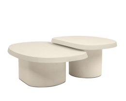 NOWOCZESNY ZESTAW STOLIKÓW KAOWYCH - NATURAL, BEŻOWE, ELEGANCKIE 90 CM, 2w1