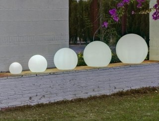 LAMPA OGRODOWA KULA LUMINAR 30CM, LED, IP65, BIAŁA, NEW GARDEN, TARAS