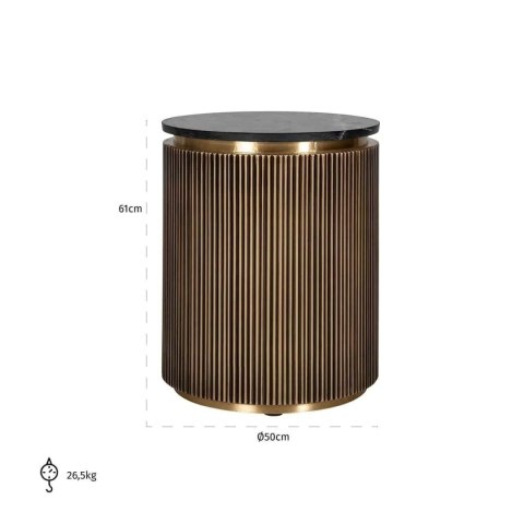 RICHMOND stolik IRONVILLE 50 cm - marmur, metal, MDF, sklejka brzozowa RICHMOND stolik IRONVILLE 50 cm - marmur, metal, MDF, sklejka brzozowa