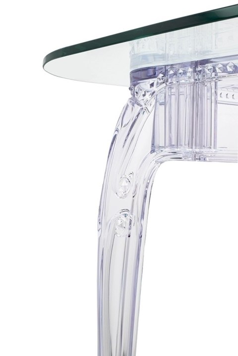 PRZEZROCZYSTY SZKLANY STÓŁ BAROKOWY, PROSTOKĄT, DO JADALNI GLAMOUR 160 CM PRZEZROCZYSTY SZKLANY STÓŁ BAROKOWY, PROSTOKĄT, DO JADALNI GLAMOUR 160 CM
