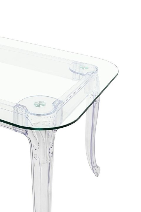 PRZEZROCZYSTY SZKLANY STÓŁ BAROKOWY, PROSTOKĄT, DO JADALNI GLAMOUR 160 CM PRZEZROCZYSTY SZKLANY STÓŁ BAROKOWY, PROSTOKĄT, DO JADALNI GLAMOUR 160 CM