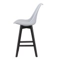 Stołek barowy Norden wood black low PP szary