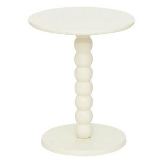 OKRĄGŁY BIAŁY STOLIK KAWOWY DO SALONU, MAŁY, ELEGANCKI, 38 CM, KLASYCZNY