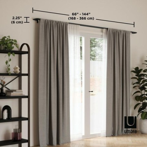 UMBRA karnisz TWILIGHT DOUBLE 168 - 365 cm czarny mat UMBRA karnisz TWILIGHT DOUBLE 168 - 365 cm czarny mat