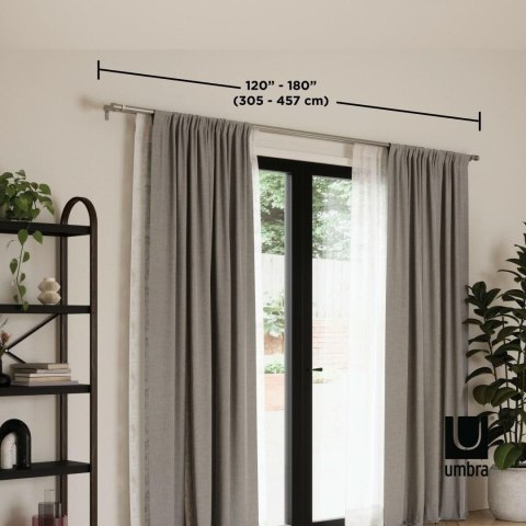 UMBRA podwójny karnisz CAPPA 305 - 457 cm srebrny UMBRA podwójny karnisz CAPPA 305 - 457 cm srebrny