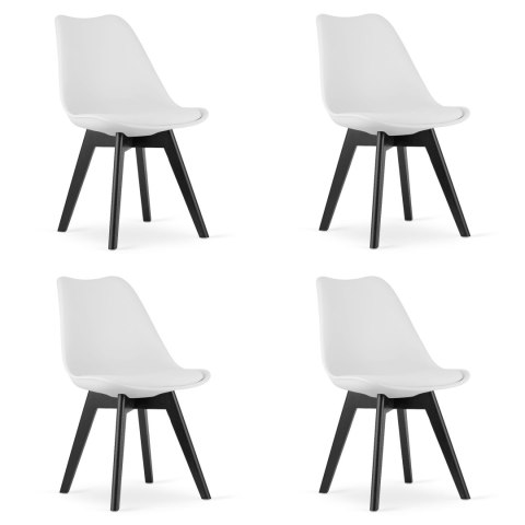 Krzesło MARK - białe / nogi czarne x 4 Krzesło MARK - białe / nogi czarne x 4