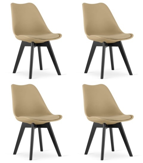 Krzesło MARK - ciemny beż / nogi czarne x 4 Krzesło MARK - ciemny beż / nogi czarne x 4