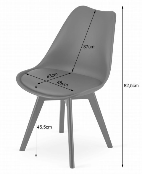 Krzesło MARK - szare / nogi czarne x 3 Krzesło MARK - szare / nogi czarne x 3
