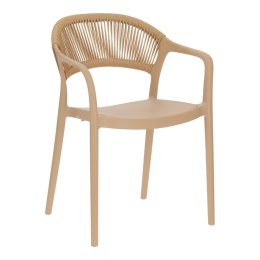 BEŻOWE KRZESŁO Z PODŁOKIETNIKAMI, BOHO, NA TARAS, BALKON, DO KUCHNI, SALONU