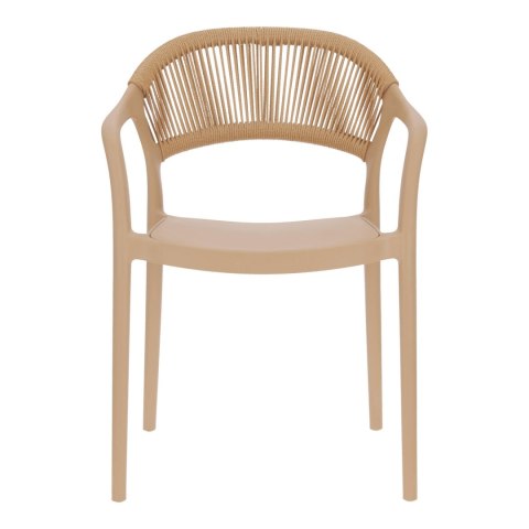 BEŻOWE KRZESŁO Z PODŁOKIETNIKAMI, BOHO, NA TARAS, BALKON, DO KUCHNI, SALONU BEŻOWE KRZESŁO Z PODŁOKIETNIKAMI, BOHO, NA TARAS, BALKON, DO KUCHNI, SALONU