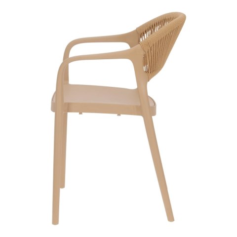 BEŻOWE KRZESŁO Z PODŁOKIETNIKAMI, BOHO, NA TARAS, BALKON, DO KUCHNI, SALONU BEŻOWE KRZESŁO Z PODŁOKIETNIKAMI, BOHO, NA TARAS, BALKON, DO KUCHNI, SALONU