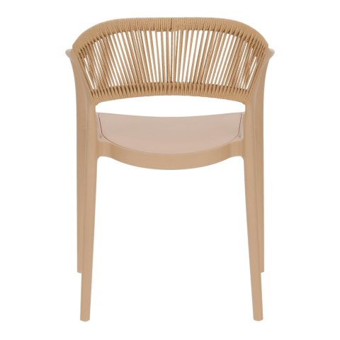BEŻOWE KRZESŁO Z PODŁOKIETNIKAMI, BOHO, NA TARAS, BALKON, DO KUCHNI, SALONU BEŻOWE KRZESŁO Z PODŁOKIETNIKAMI, BOHO, NA TARAS, BALKON, DO KUCHNI, SALONU