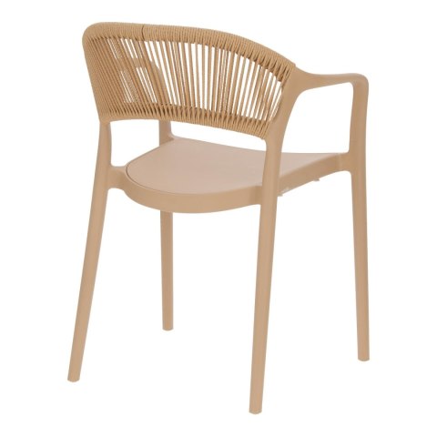 BEŻOWE KRZESŁO Z PODŁOKIETNIKAMI, BOHO, NA TARAS, BALKON, DO KUCHNI, SALONU BEŻOWE KRZESŁO Z PODŁOKIETNIKAMI, BOHO, NA TARAS, BALKON, DO KUCHNI, SALONU