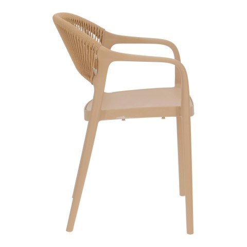 BEŻOWE KRZESŁO Z PODŁOKIETNIKAMI, BOHO, NA TARAS, BALKON, DO KUCHNI, SALONU BEŻOWE KRZESŁO Z PODŁOKIETNIKAMI, BOHO, NA TARAS, BALKON, DO KUCHNI, SALONU