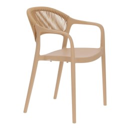 BEŻOWE KRZESŁO Z PODŁOKIETNIKAMI, BOHO, NA TARAS, BALKON, DO KUCHNI, SALONU