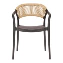 CZARNE KRZESŁO Z PODŁOKIETNIKAMI, BOHO, NA TARAS, BALKON, DO KUCHNI, SALONU