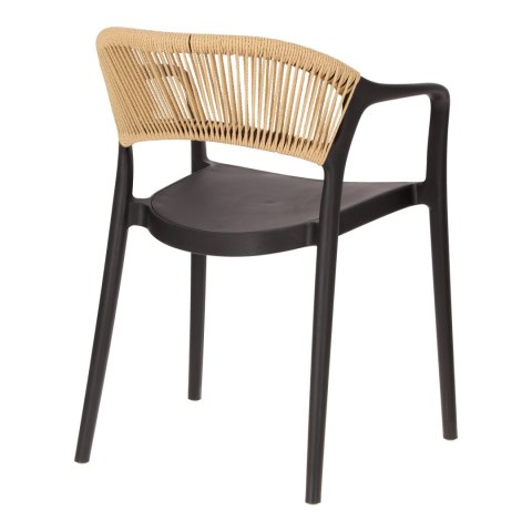 CZARNE KRZESŁO Z PODŁOKIETNIKAMI, BOHO, NA TARAS, BALKON, DO KUCHNI, SALONU CZARNE KRZESŁO Z PODŁOKIETNIKAMI, BOHO, NA TARAS, BALKON, DO KUCHNI, SALONU