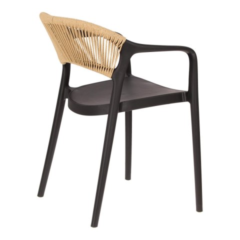 CZARNE KRZESŁO Z PODŁOKIETNIKAMI, BOHO, NA TARAS, BALKON, DO KUCHNI, SALONU CZARNE KRZESŁO Z PODŁOKIETNIKAMI, BOHO, NA TARAS, BALKON, DO KUCHNI, SALONU