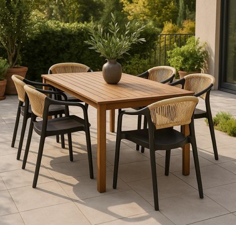 CZARNE KRZESŁO Z PODŁOKIETNIKAMI, BOHO, NA TARAS, BALKON, DO KUCHNI, SALONU CZARNE KRZESŁO Z PODŁOKIETNIKAMI, BOHO, NA TARAS, BALKON, DO KUCHNI, SALONU