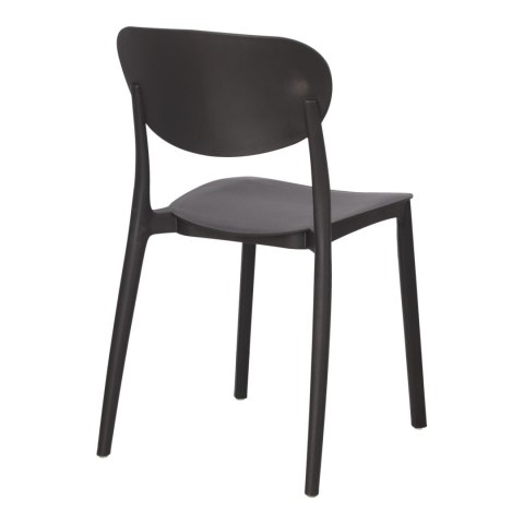 CZARNE KRZESŁO FLORA, DO OGRODU, DO KUCHNI, WYTRZYMAŁE, NOWOCZESNE, LEKKIE