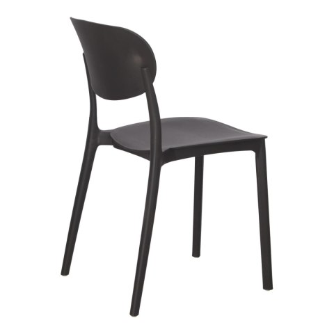 CZARNE KRZESŁO FLORA, DO OGRODU, DO KUCHNI, WYTRZYMAŁE, NOWOCZESNE, LEKKIE