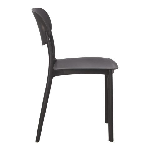 CZARNE KRZESŁO FLORA, DO OGRODU, DO KUCHNI, WYTRZYMAŁE, NOWOCZESNE, LEKKIE