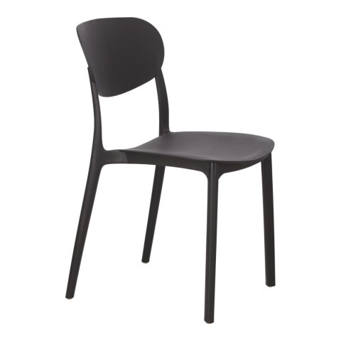 CZARNE KRZESŁO FLORA, DO OGRODU, DO KUCHNI, WYTRZYMAŁE, NOWOCZESNE, LEKKIE