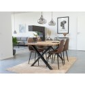 TAPICEROWANE BRĄZOWE KRZESŁO SCANDI LOFT, DO JADALNI, SALONU, NOWOCZESNE