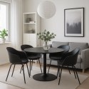 NOWOCZESNE CZARNE KRZESŁO LOFT, Z PODŁOKIETNIKAMI, PODUSZKA, METALOWE NOGI