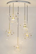 MOOSEE Lampa wisząca CAPRI DISC 5 złota - 300 LED, aluminium, szkło