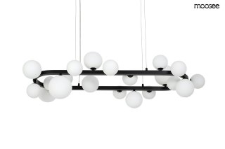 LAMPA WISZĄCA MOOSEE LUMINIS, CZARNA, MLECZNE SZKŁO, KULE, 20XG9, DESIGN