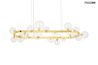 LAMPA WISZĄCA LUMINIS ZŁOTA, MOOSEE, SZKLANE KULE, 120CM, GLAMOUR, SALON