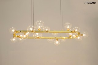 LAMPA WISZĄCA LUMINIS ZŁOTA, MOOSEE, SZKLANE KULE, 120CM, GLAMOUR, SALON