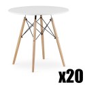 Paleta 20 szt. - Stół TODI Okrągły 80cm - biały