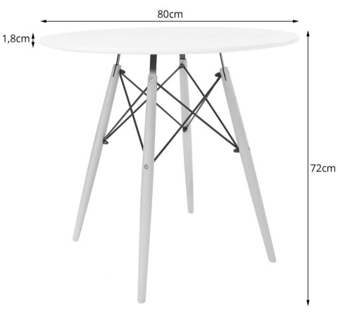 Paleta 20 szt. - Stół TODI Okrągły 80cm - biały Paleta 20 szt. - Stół TODI Okrągły 80cm - biały