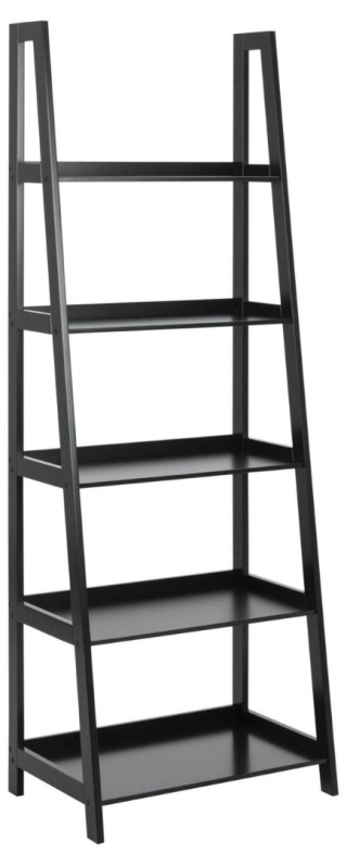 INDUSTRIALNY CZARNY REGAŁ LOFT, MDF, DO SALONU, NA KSIĄŻKI, 180 CM, 5 PÓŁEK