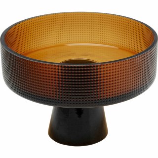 MISA DEKORACYJNA KARE VETROSO 17CM, SZKLANA, BRĄZOWA, OZDOBNA, DO SALONU