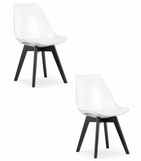 Krzesło MARK - przezroczyste / nogi czarne x 2 Krzesło MARK - przezroczyste / nogi czarne x 2