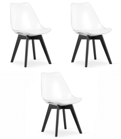 Krzesło MARK - przezroczyste / nogi czarne x 3 Krzesło MARK - przezroczyste / nogi czarne x 3