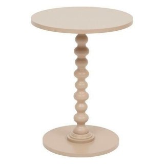 OKRĄGŁY BEŻOWY STOLIK KAWOWY DO SALONU, MAŁY, ELEGANCKI, 38 CM, KLASYCZNY