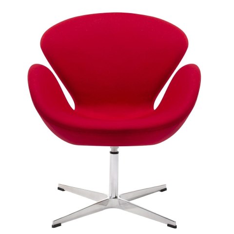 Fotel SWAN WOOL PREMIUM czerwony - wełna, podstawa stal Fotel SWAN WOOL PREMIUM czerwony - wełna, podstawa stal