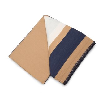 KOC NARZUTA AVENZA 135X175, GRANATOWY, BRĄZOWY, GEOMETRYCZNY WZÓR H, MIĘKKI