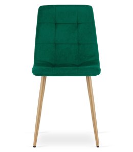 Krzesło KARA - ciemna zieleń aksamit / nogi kolor drewna x 1