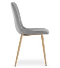 Krzesło LAVA - jasny szary aksamit / nogi kolor drewna x 1