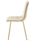 Krzesło LIBRA - jasny beż aksamit / nogi kolor złoty x 1