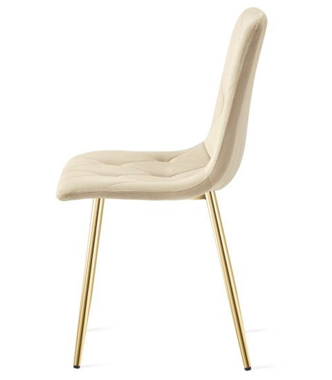 Krzesło LIBRA - jasny beż aksamit / nogi kolor złoty x 1