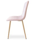 Krzesło LIBRA - jasny róż aksamit / nogi kolor drewna x 1