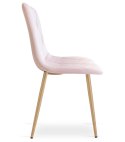 Krzesło LIBRA - jasny róż aksamit / nogi kolor drewna x 1