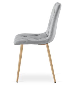 KRZESŁO TAPICEROWANE AURA, DO SALONU, JADALNI, SZARE, WELUROWE, VELVET